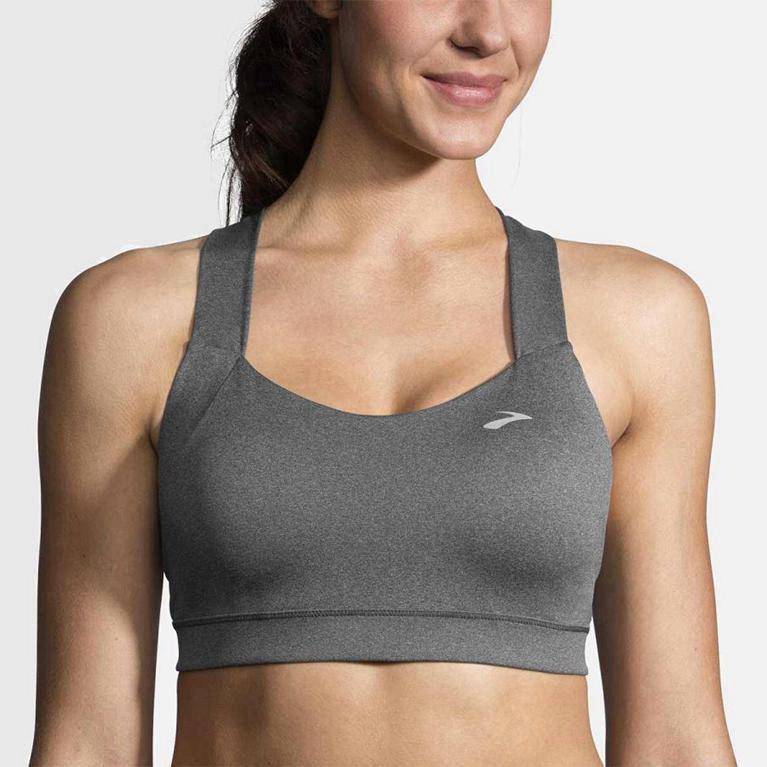 Brooks Uplift Crossback Australia - Women's Running Bra - Grey (984107-VJT)